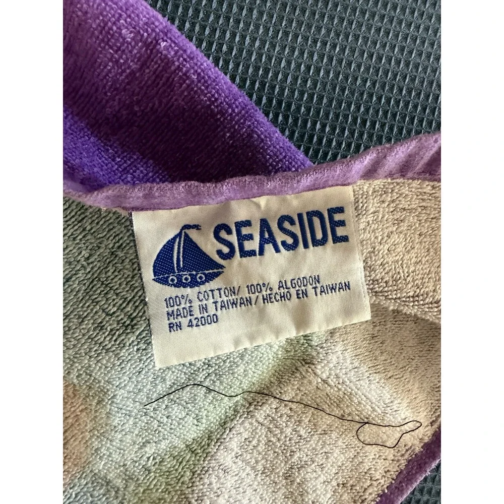 Vintage Seaside Beach Towel Rainbow Fish Tropical 90s 29x58 Seahorse Ocean